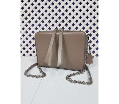 Сумка жіноча "КВАДРО" натуральна шкіра, латте матова