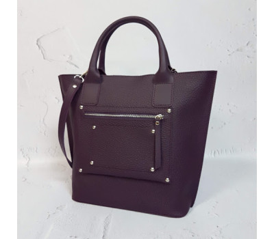 Сумка женская "Сиена" натуральная кожа, суперматовый баклажан