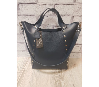 Сумка женская "ХОЛЛИ" натуральная кожа,синяя