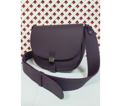 Сумка женская "Римини" на замке, натуральная кожа, баклажан