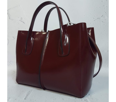Сумка жіноча "ФОРТА" натуральна шкіра, бургунди глянець
