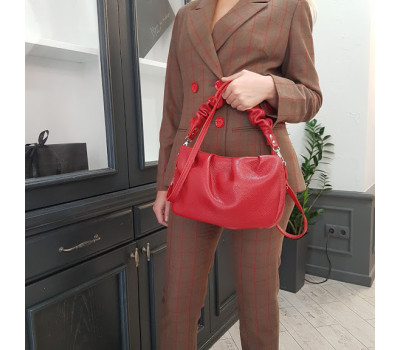 Сумка жіноча "Румба" натуральна шкіра, червона флотар