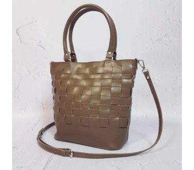 Сумка женская "Фреска" натуральная кожа, капучино матовая