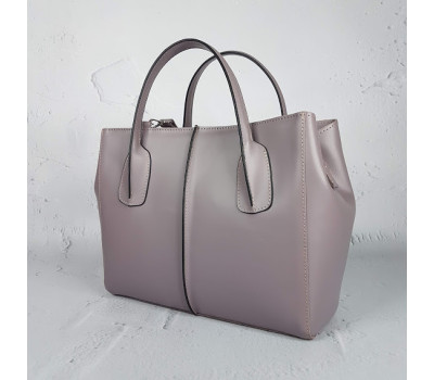Сумка жіноча "ФОРТА" натуральна шкіра, сіро-бузкова матова