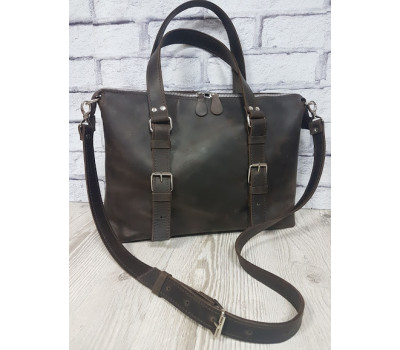 Сумка "Монако" натуральна шкіра, коричнева Crazy Horse