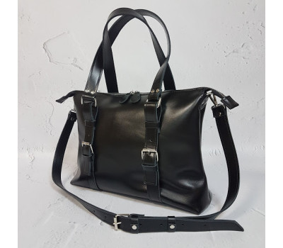 Сумка "Монако" натуральная кожа, черная матовая