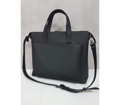 Сумка "Торонто" натуральна шкіра, чорна суперматовая