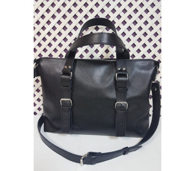 Сумка "Монако" натуральная кожа, черная "Портофино"