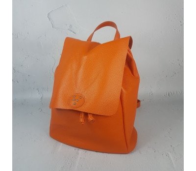 Рюкзак жіночий "Неаполь" натуральна шкіра, помаранчевий флотар