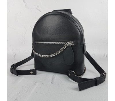 Рюкзак "Шайн" натуральна шкіра, чорна "Портофіно"