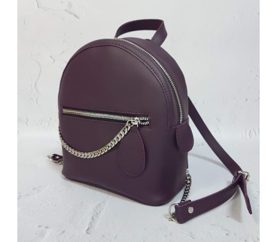 Рюкзак "Шайн" натуральна шкіра, баклажан суперматовий