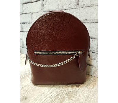 Рюкзак "Шайн-плюс" натуральна шкіра, бургунди з рептилією