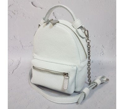 Рюкзак-сумка "Міні" натуральна шкіра, білий флотар