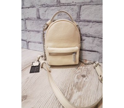 Рюкзак-сумка "Міні" натуральна шкіра, слонова кістка флотар