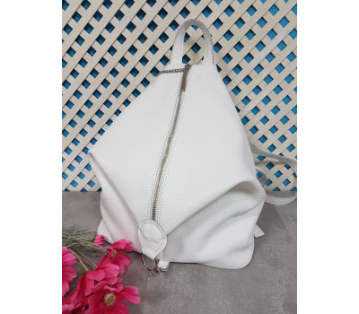 Рюкзак жіночий "Паріс" натуральна шкіра, білий флотар