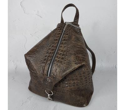 Рюкзак жіночий "Паріс" натуральна шкіра, тиснення під крокодила