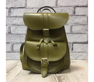 Рюкзак жіночий "ВОЯЖ" натуральна шкіра, оливковий