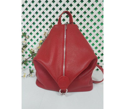 Рюкзак жіночий "Паріс" натуральна шкіра, червоний флотар