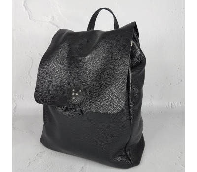Рюкзак жіночий "Неаполь" натуральна шкіра, чорна флотар