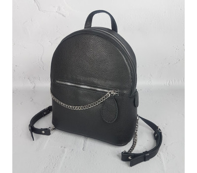 Рюкзак "Шайн-плюс" натуральна шкіра, чорна флотар
