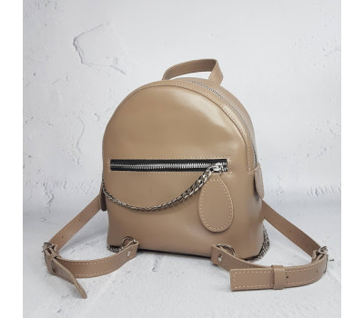 Рюкзак "Шайн" натуральна шкіра, латте матова
