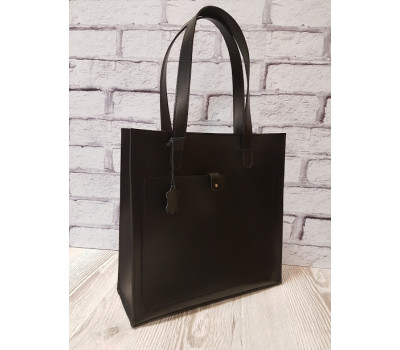 Сумка жіноча "РІЦА" натуральна шкіра, чорна матова