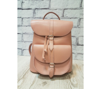 Рюкзак жіночий "ВОЯЖ" натуральна шкіра, рожева матова