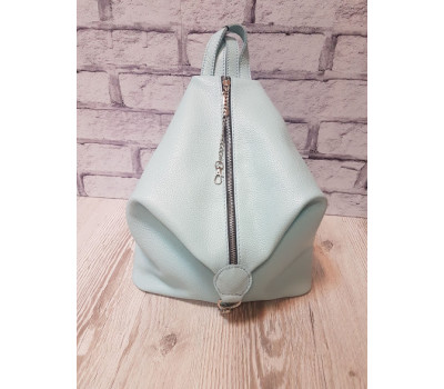 Рюкзак жіночий "Паріс" натуральна шкіра, небесно-блакитний флотар