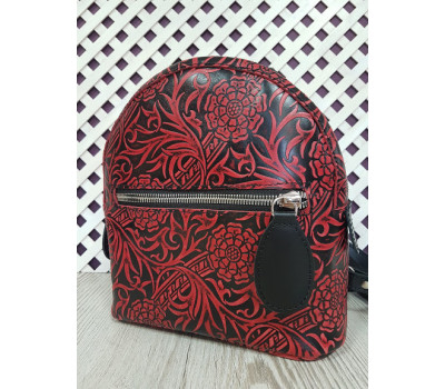 Рюкзак "Шайн" натуральна шкіра, квітковий принт