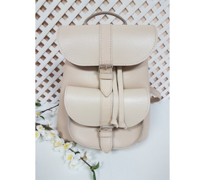 Рюкзак жіночий "ВОЯЖ" натуральна шкіра, слонова кістка з рептилією