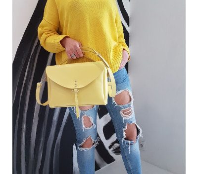 Сумка женская "Дороти" натуральная кожа, желтая матовая