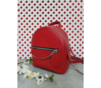 Рюкзак "Шайн" натуральна шкіра, червона "Портофіно"