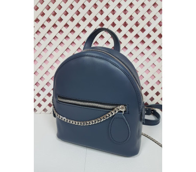 Рюкзак "Шайн" натуральна шкіра, сіро-синій матовий