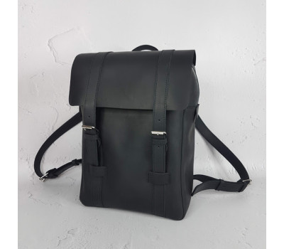 Рюкзак "БРУКЛІН" натуральна шкіра, Crazy Horse чорна