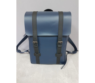 Рюкзак "БРУКЛІН" натуральна шкіра, синій комбінований