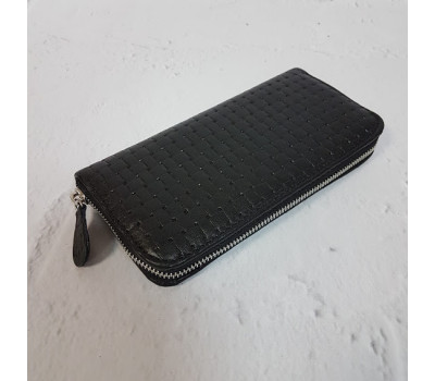 Портмоне натуральна шкіра, чорна тиснення Венето