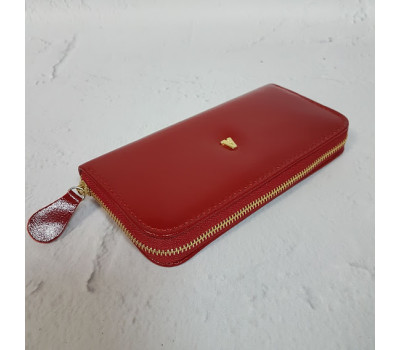 Портмоне натуральна шкіра, червоний глянець