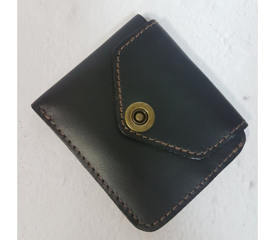 Портмоне натуральная кожа, черная матовая