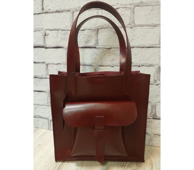 Сумка жіноча "ГАРДА" натуральна шкіра, бургунди матова