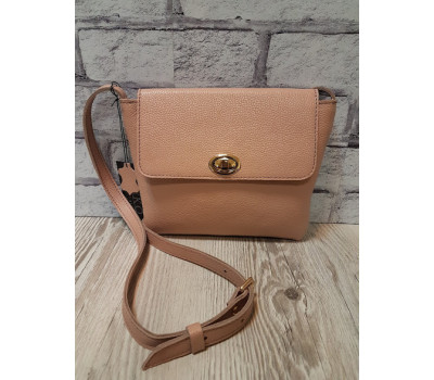 Сумка жіноча "СТРИТ" натуральна шкіра, пудровий флотар