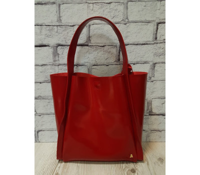 Сумка жіноча "ДОЛЬЧЕ" натуральна шкіра, червоний лак