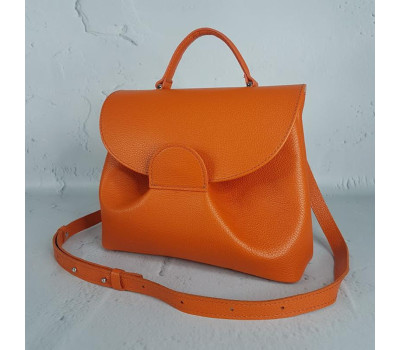 Сумка женская "Фиджи" натуральная кожа, оранжевый флотар