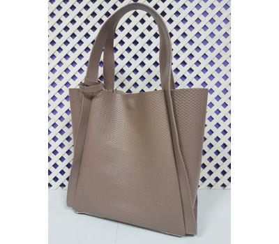 Сумка жіноча "ДОЛЬЧЕ" натуральна шкіра, латте матова плетінка