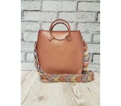 Сумка женская "Мальва" натуральная кожа,розовая