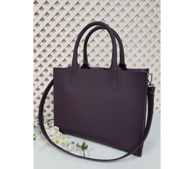 Сумка жіноча "СОЛО" натуральна шкіра, суперматовий баклажан