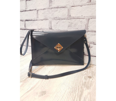 Сумка-клатч "Боніта" натуральна шкіра, синій глянець