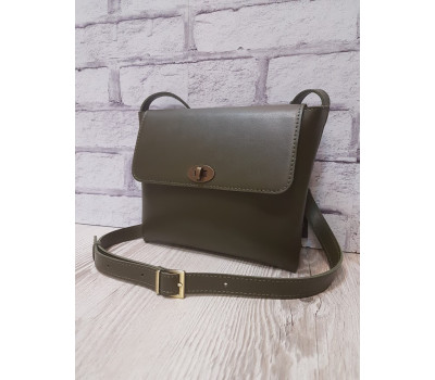 Сумка жіноча "СТРИТ" натуральна шкіра, хакі матова