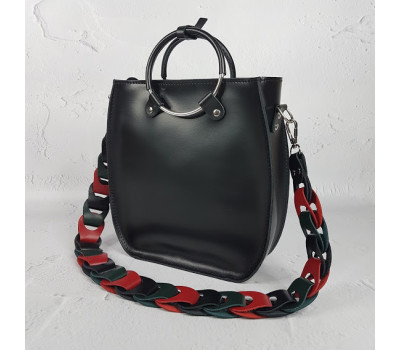 Сумка женская "Мальва" натуральная кожа, черная матовая