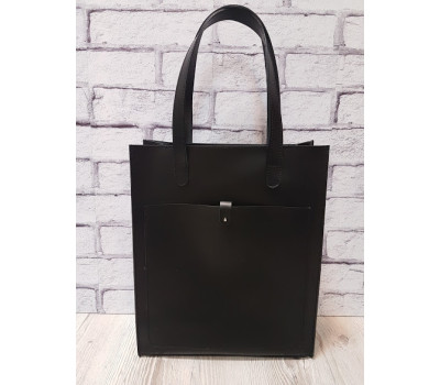 Сумка жіноча "РІЦА-ПЛЮС" натуральна шкіра, чорна матова