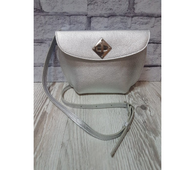 Сумка жіноча "Ліра" натуральна шкіра, срібний флотар